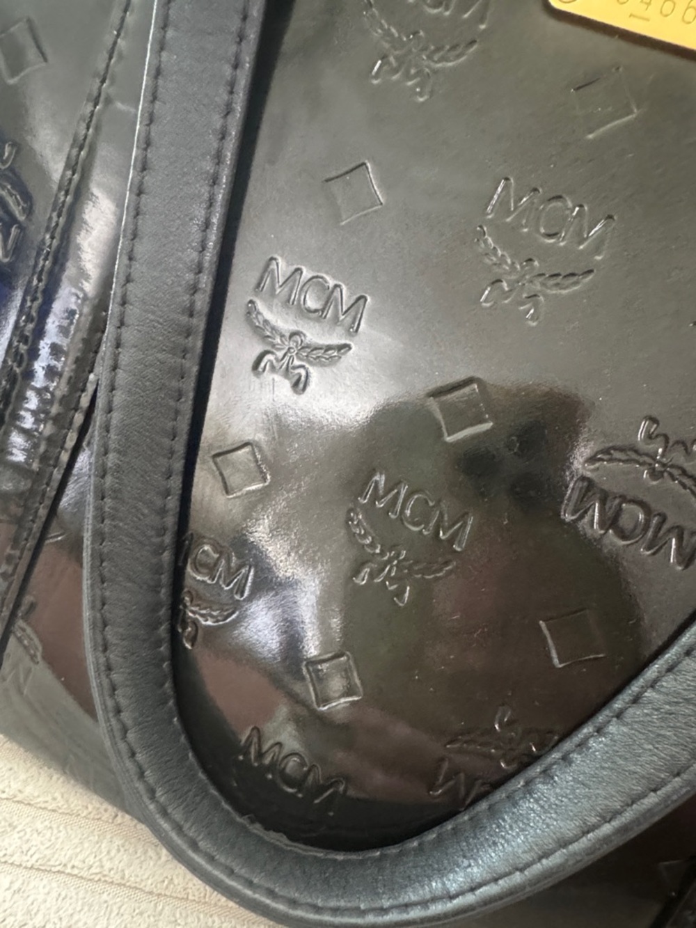 MCM Black Patent Satchel - Picture 2 of 12